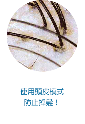 使用頭皮模式防止掉髮！